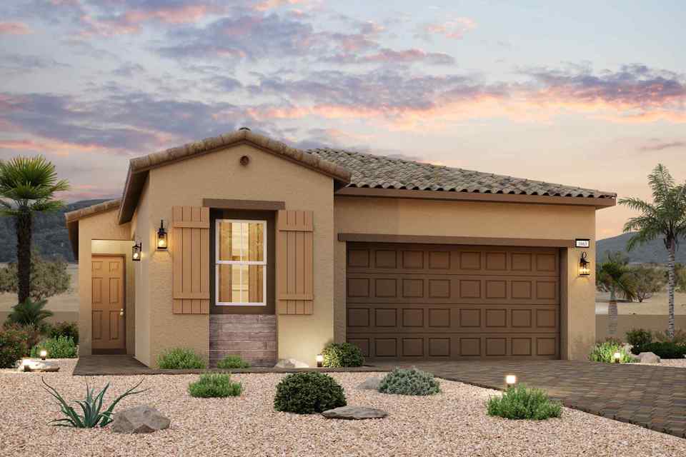 A house with a driveway.