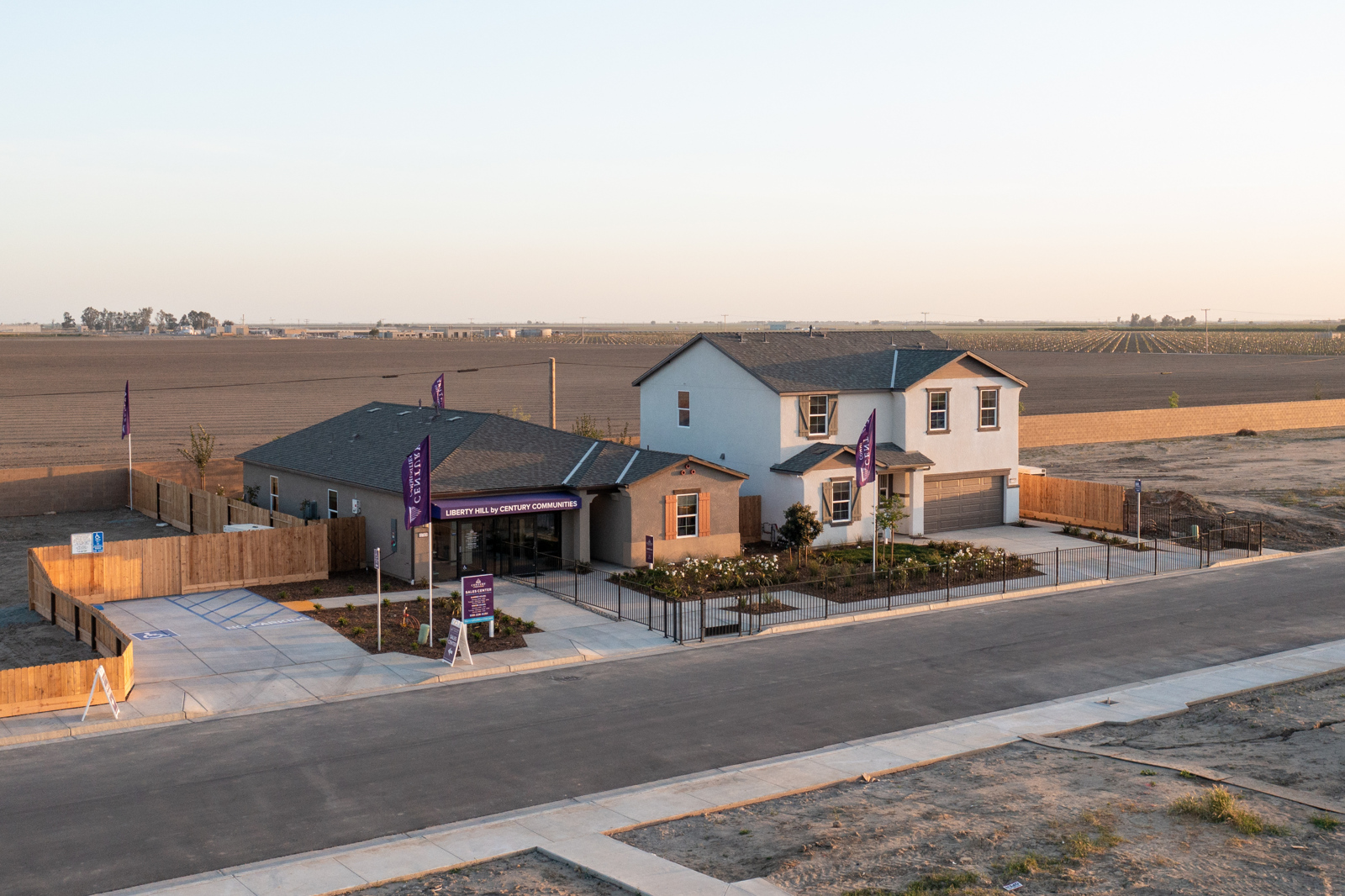 A building with a fence around it.