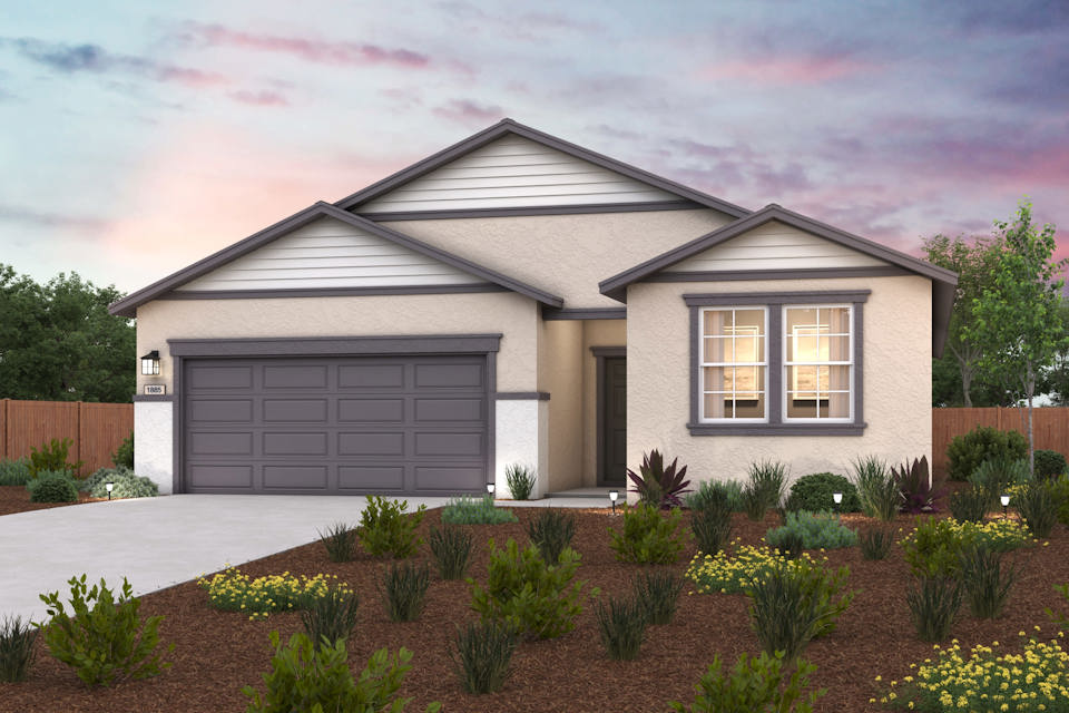 A house with a garage and a driveway.