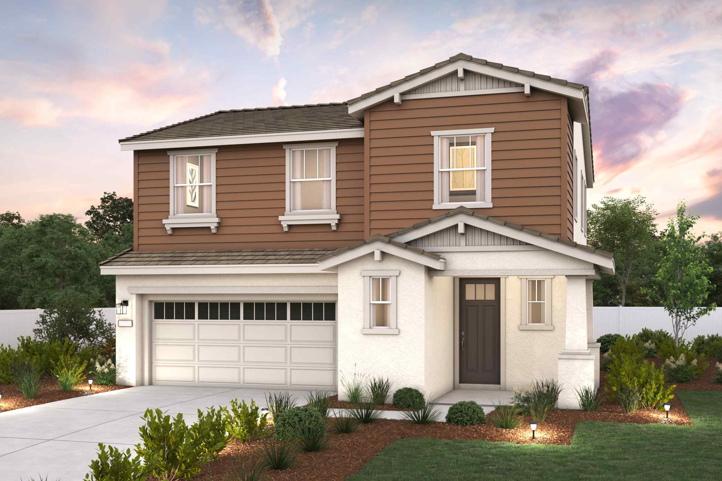 A house with a garage.