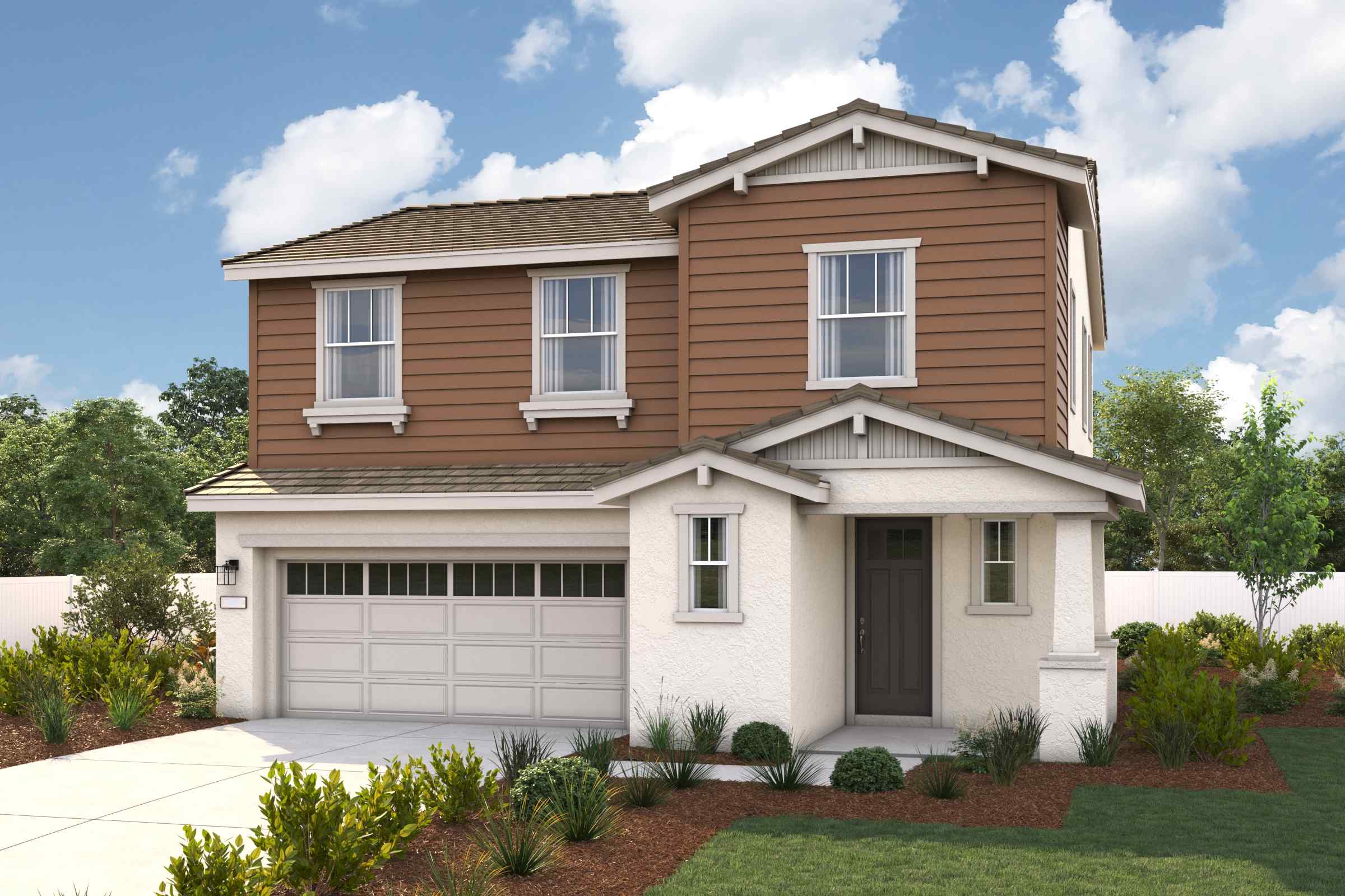 A house with a garage.