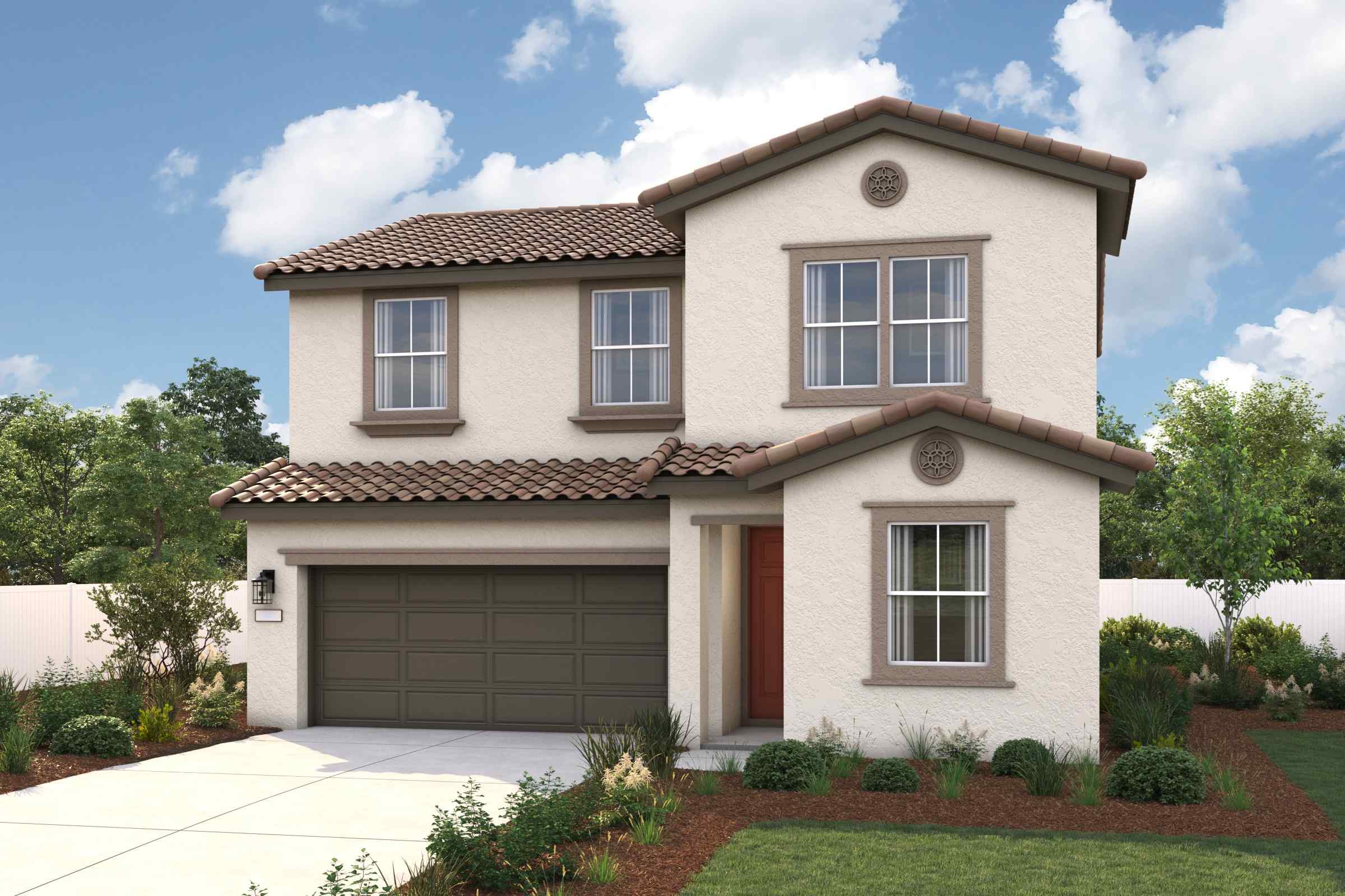 A house with a garage.