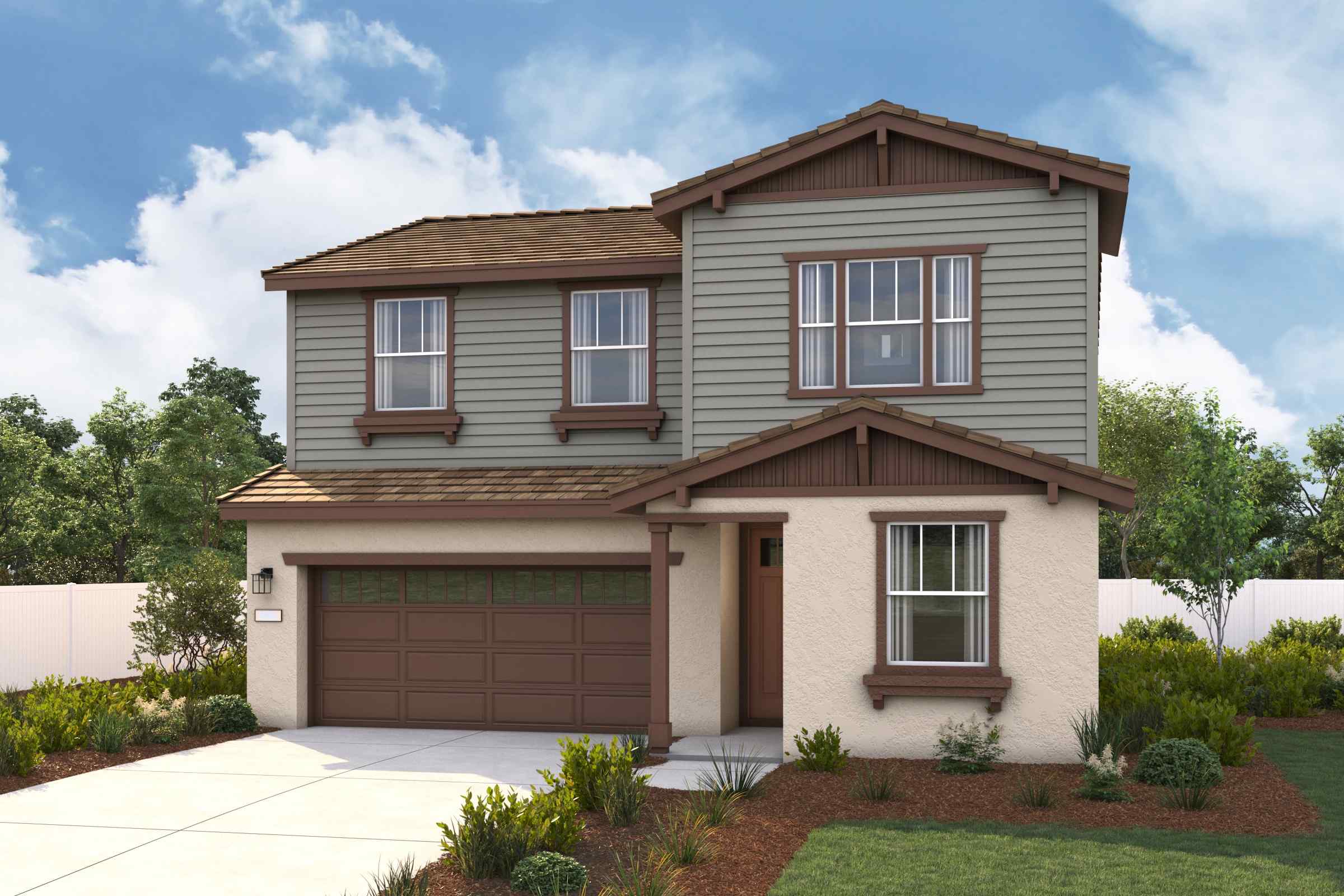 A house with a garage.