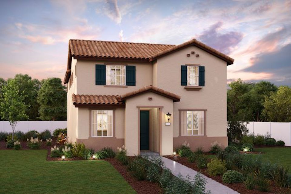 A house with a large front yard.