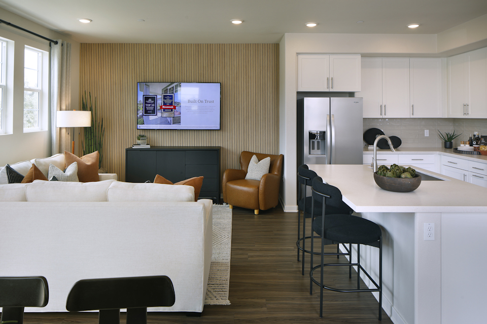 A living room with a tv and couches.