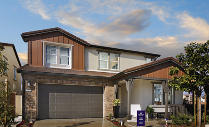 A building with a garage.