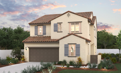 A house with a large front yard.