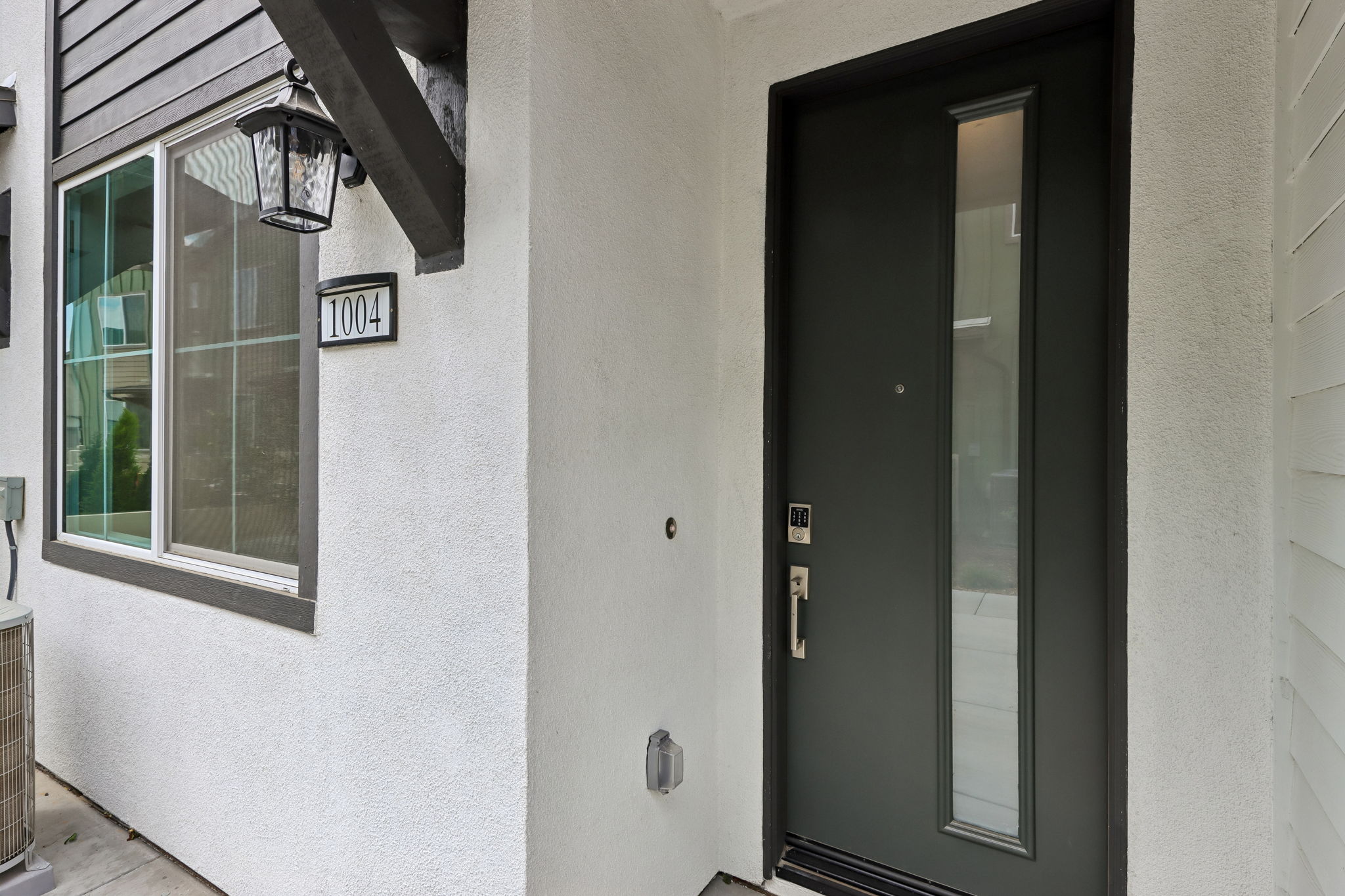 A door with a window.