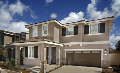 A house with a garage.