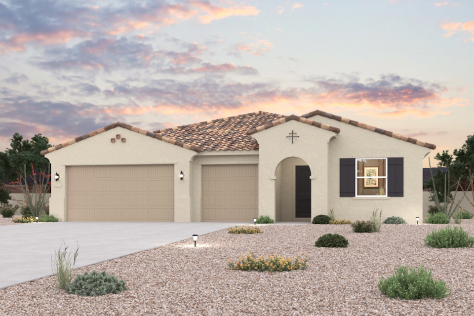 A house with a garage.