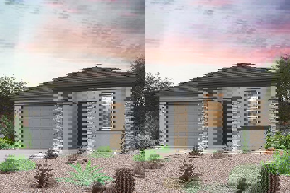 A house with a garage.