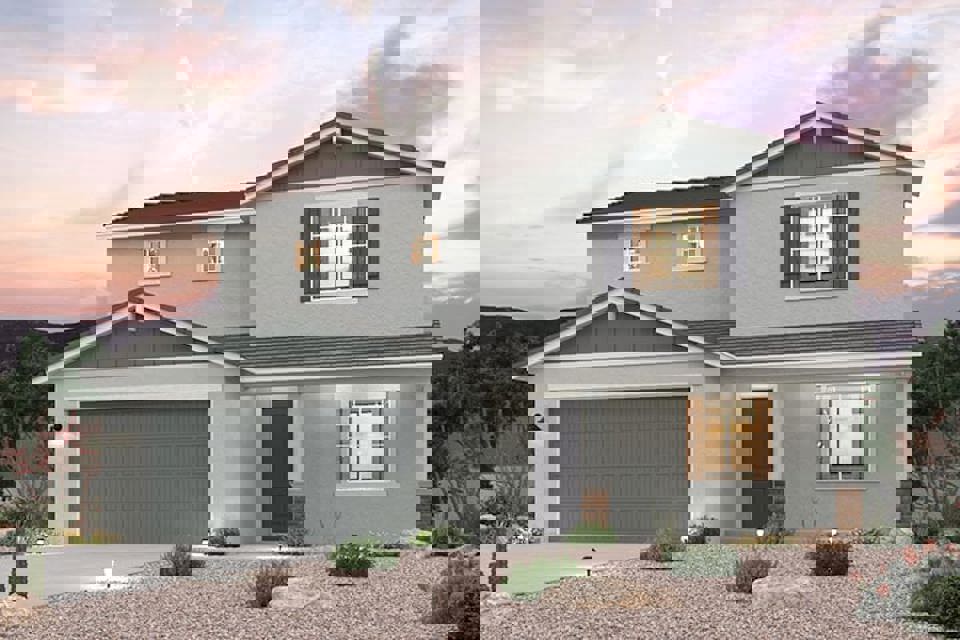 A house with a garage.