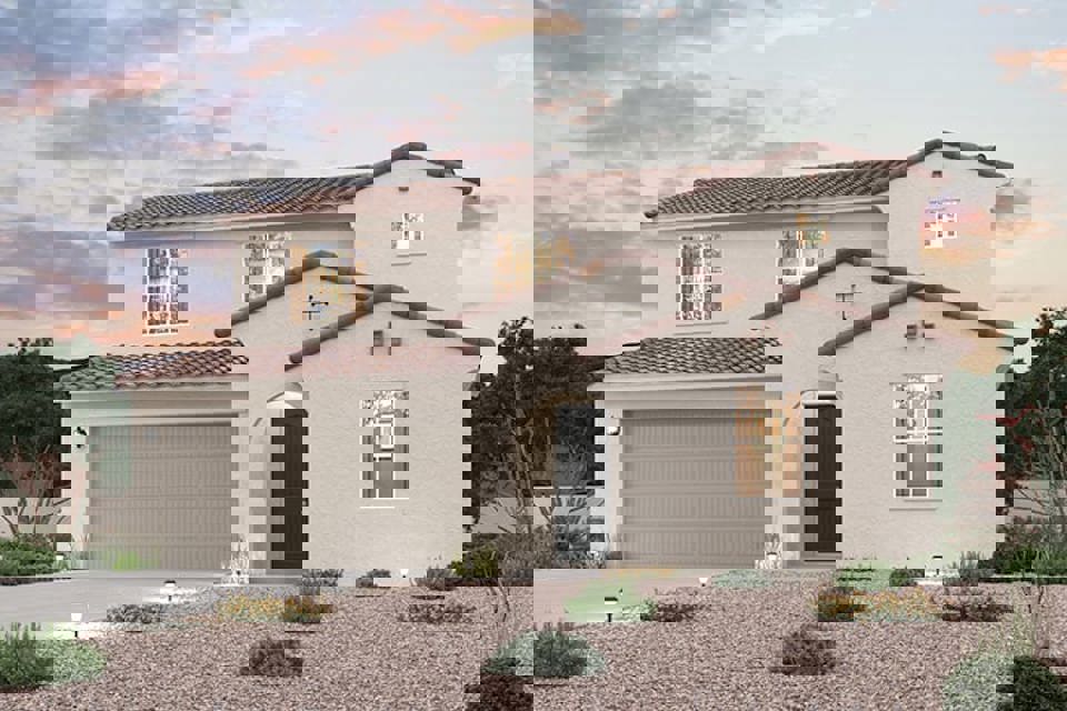 A house with a garage.