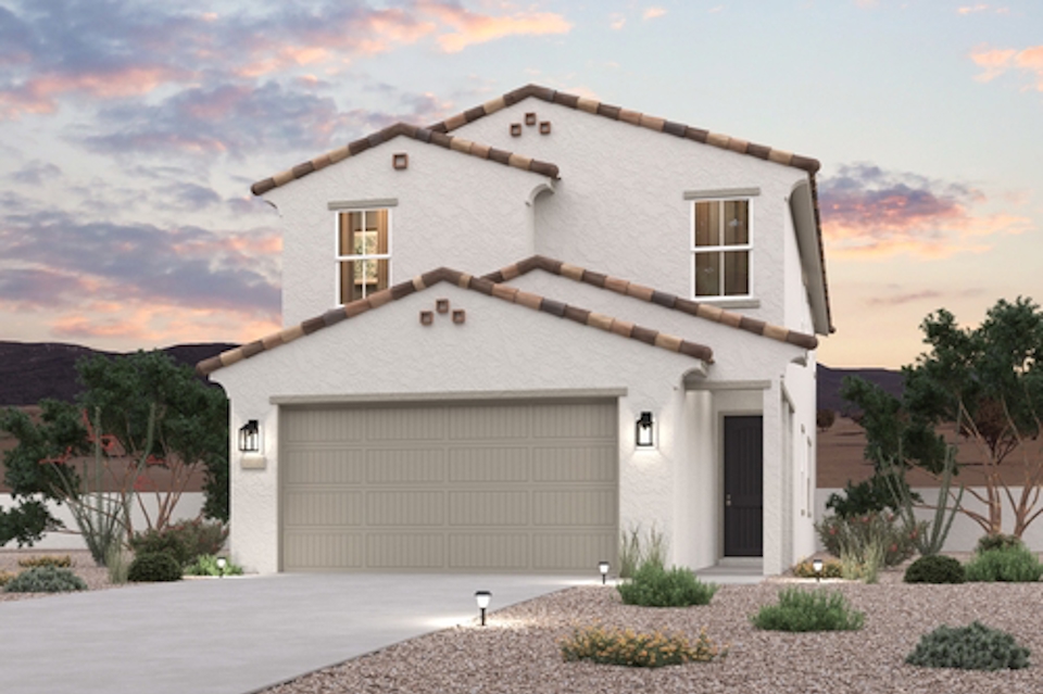 A house with a garage.