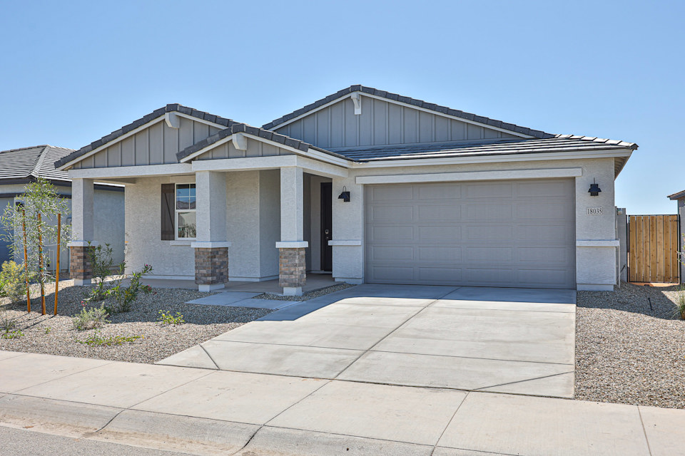 A house with a garage.