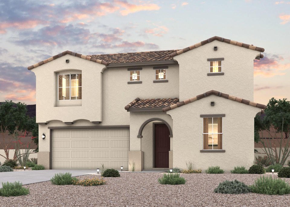 A house with a garage.