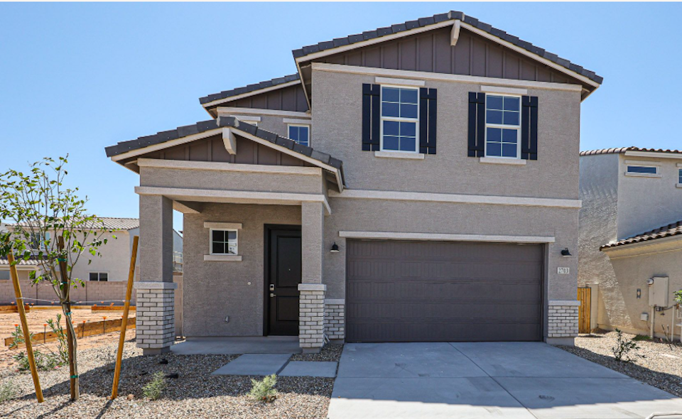 A house with a garage.