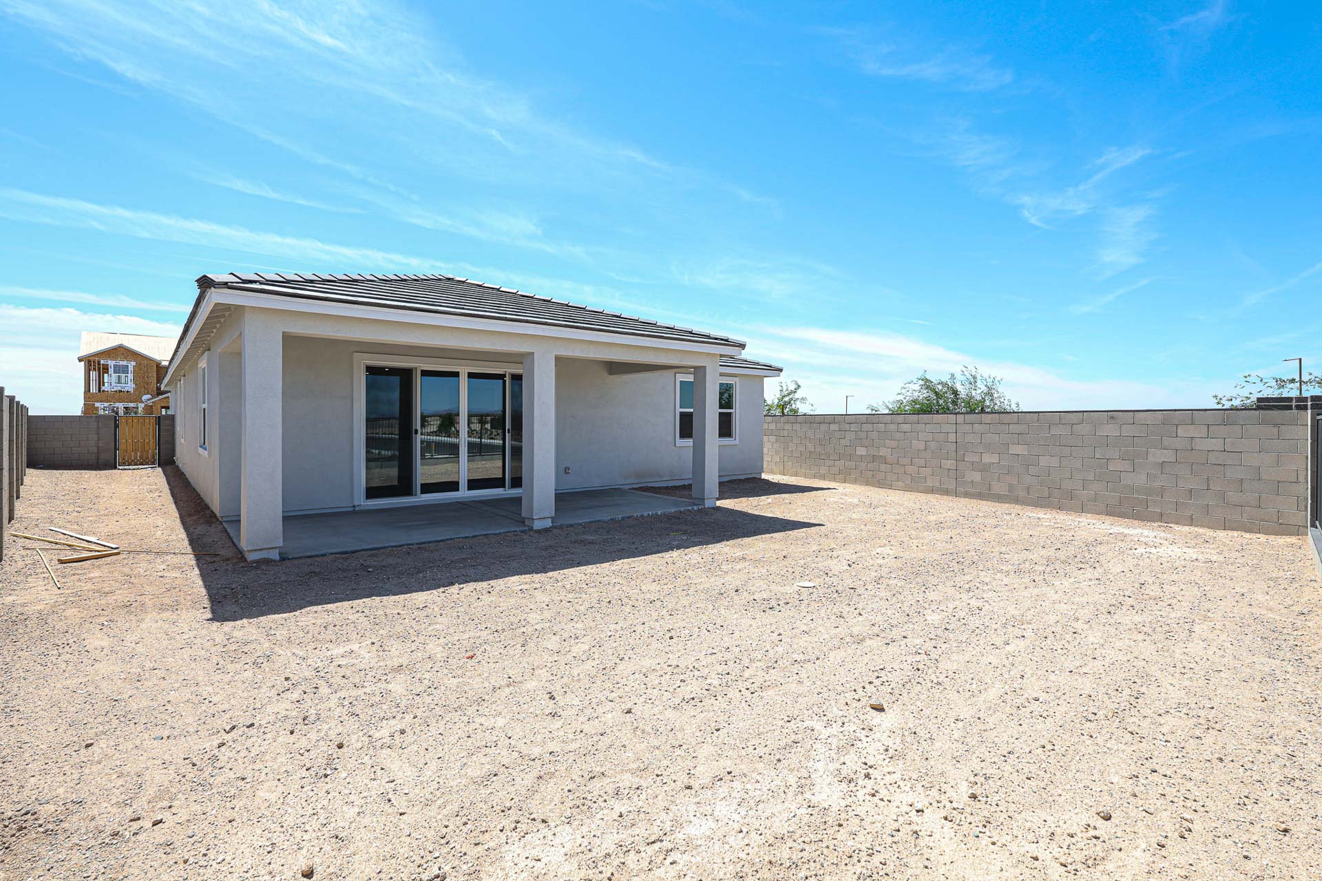 A house with a garage.