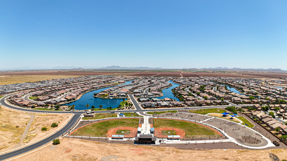 A large area with a body of water in it.