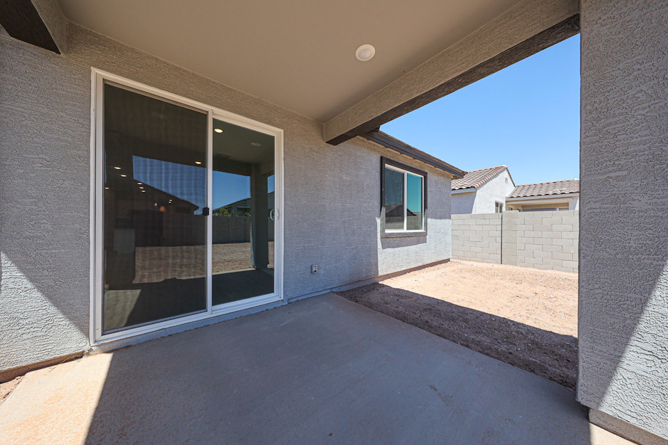 A house with a glass door.