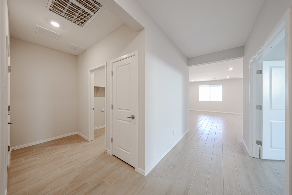 A room with white doors.