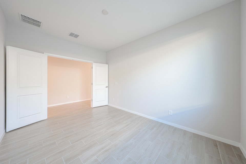 A room with white doors.