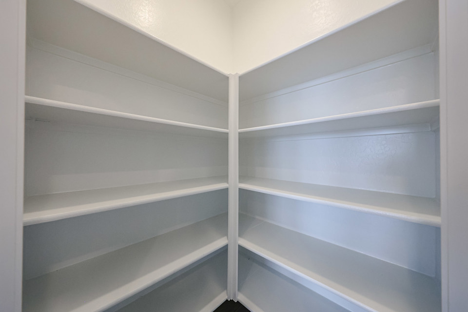 A white shelf with white shelves.
