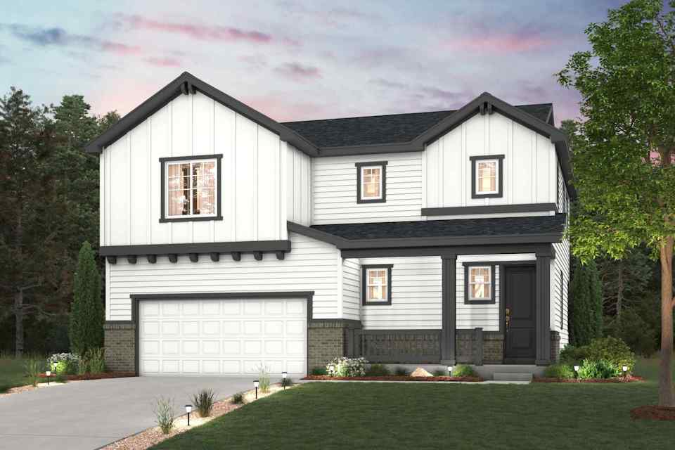 A house with a garage.