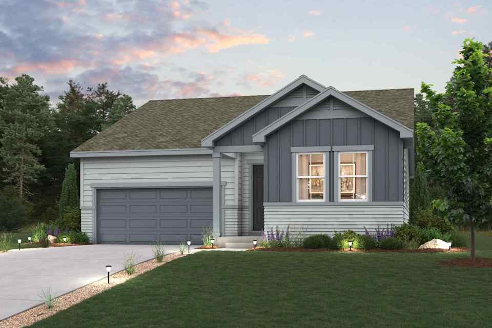 A house with a garage.