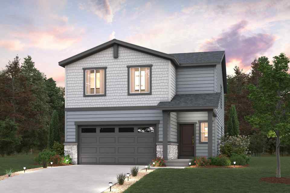 A house with a garage.