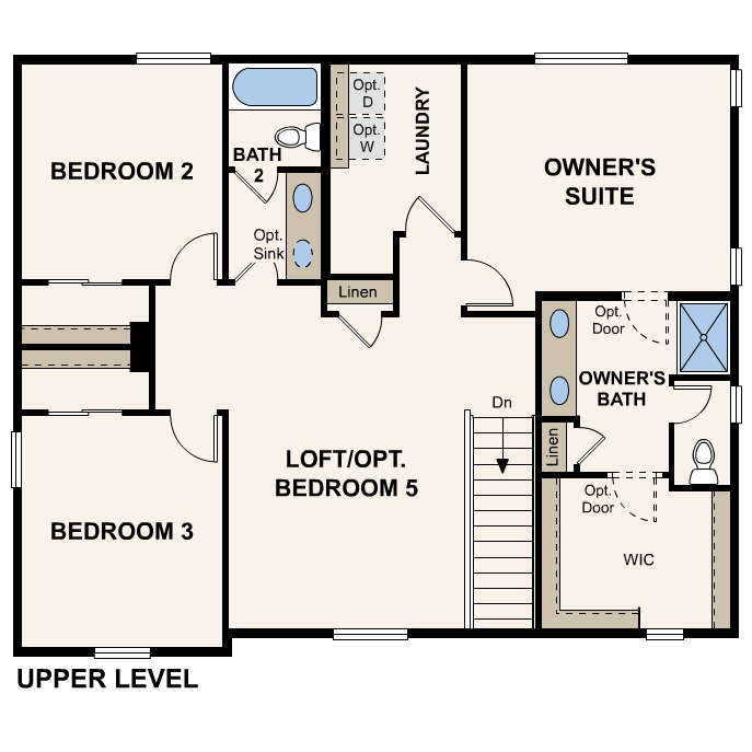 Diagram, engineering drawing. Marion Floorplan, Upper Level