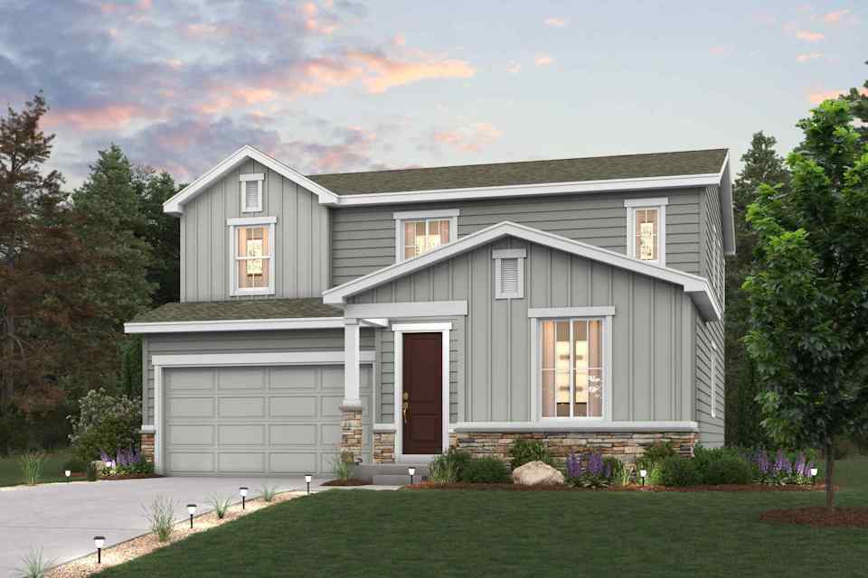 A house with a garage.