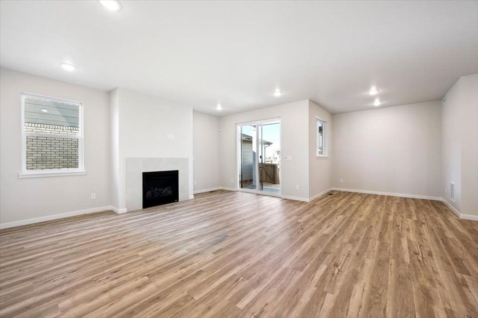 A large empty living room.