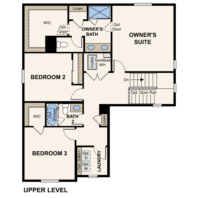 Diagram, engineering drawing. Jay Floorplan, Upper Level
