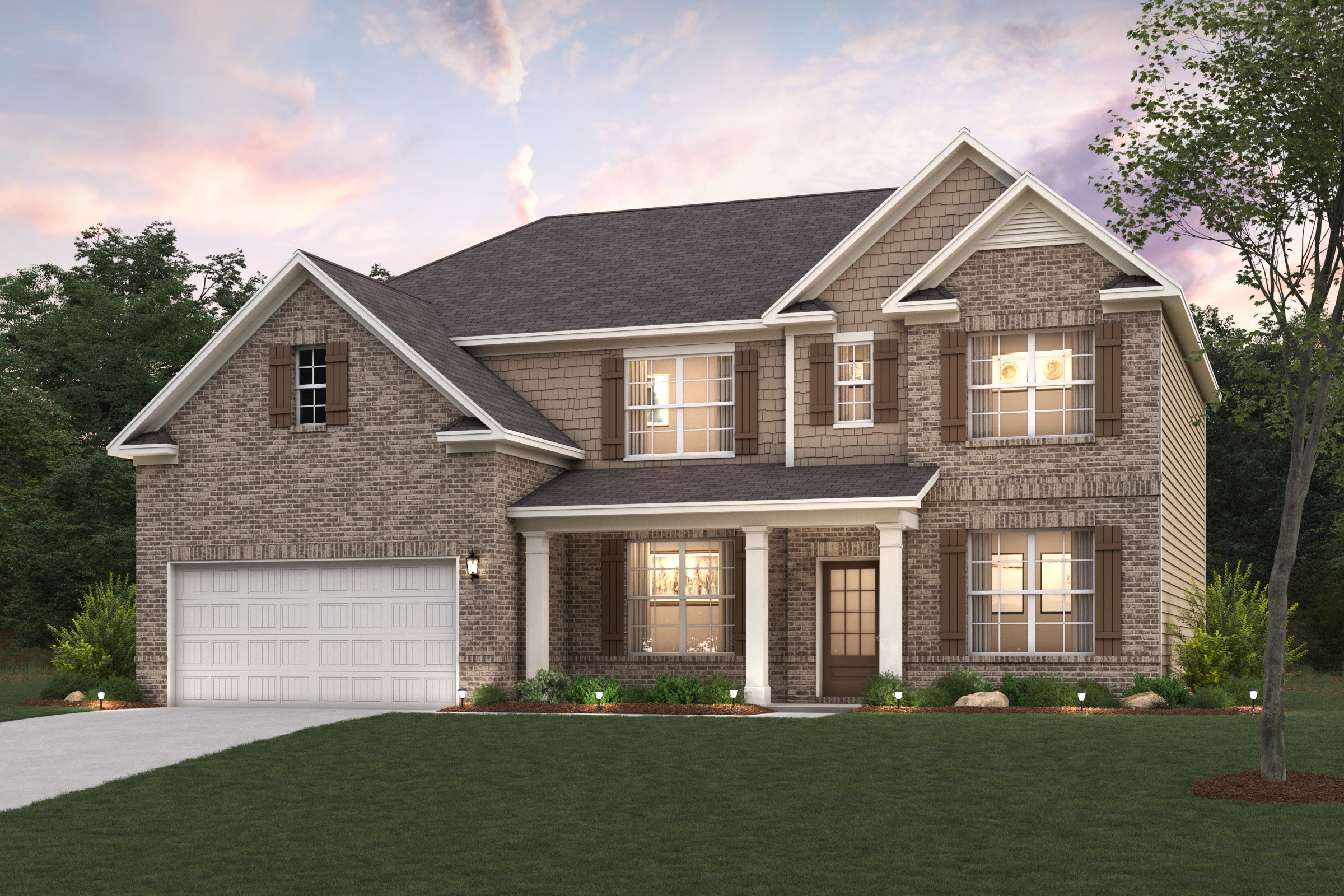 A house with a large front yard.