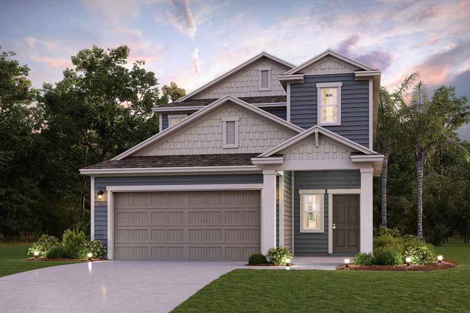 A house with a garage.