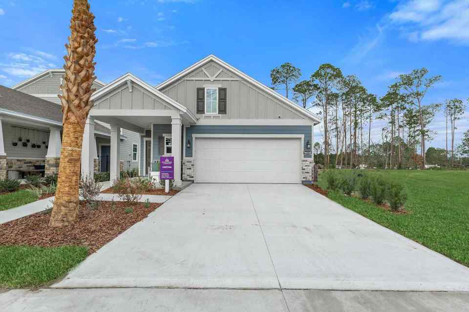 A house with a driveway.
