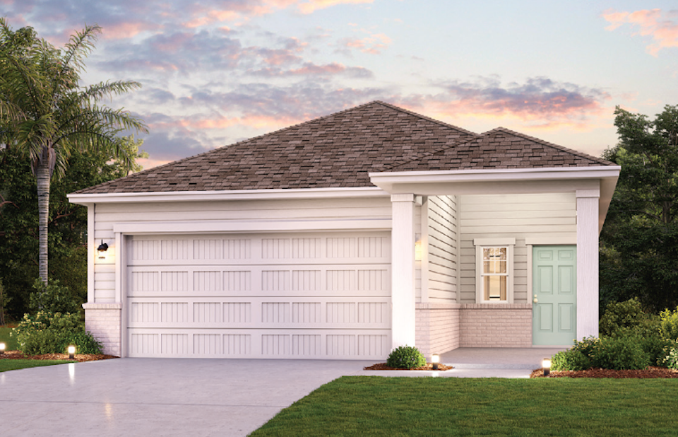 A house with a driveway.