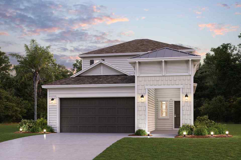 A house with a garage.