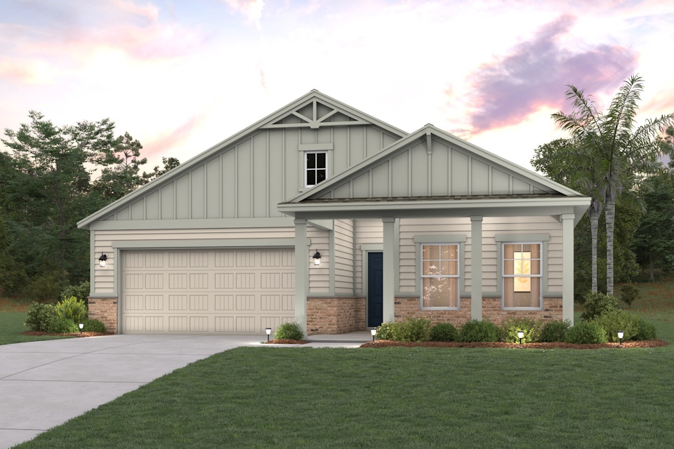 A house with a garage.