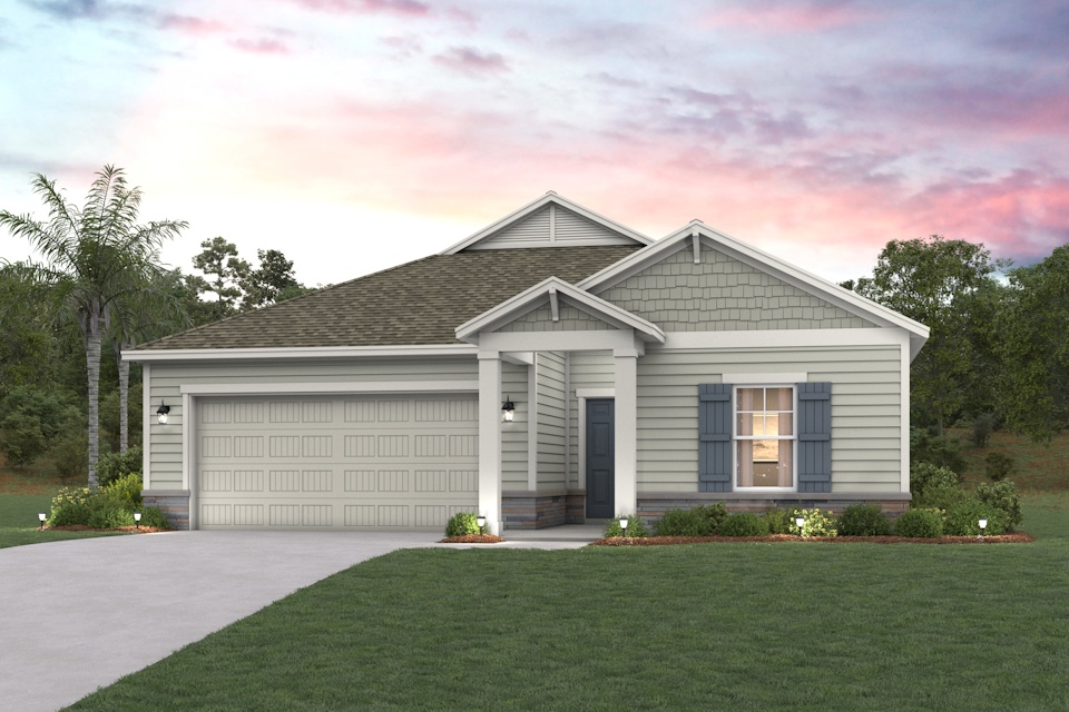 A house with a garage.