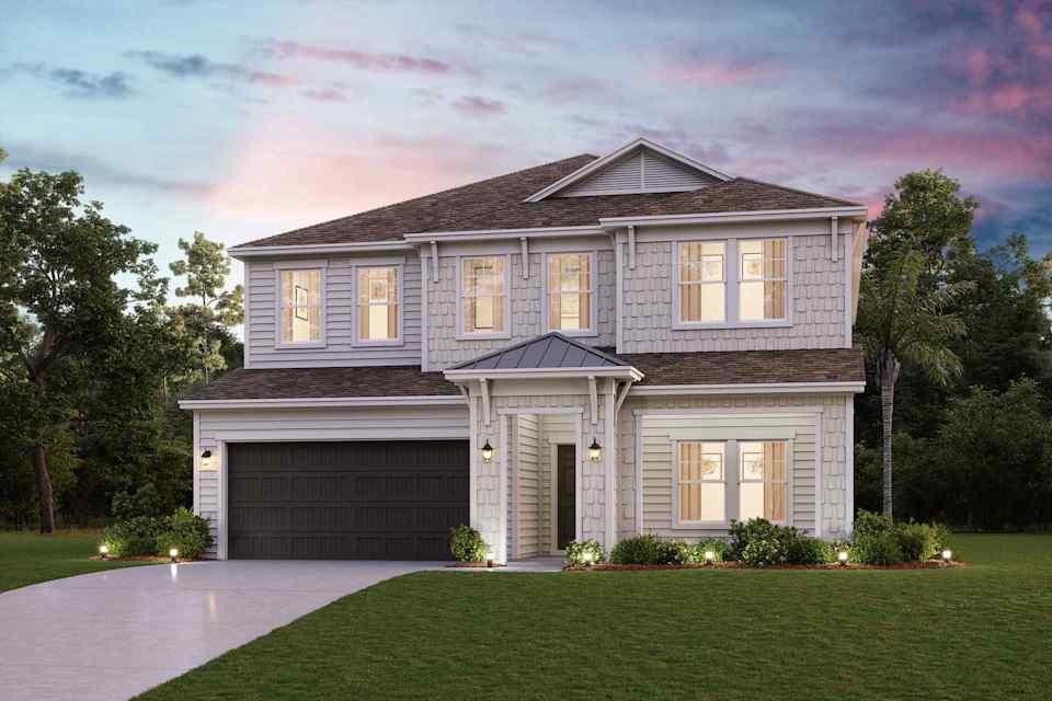 A house with a driveway.