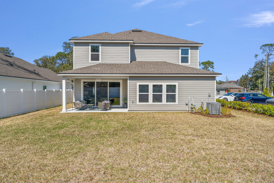 A house with a large yard.