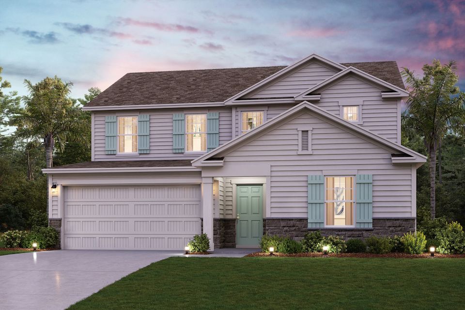 A house with a garage.