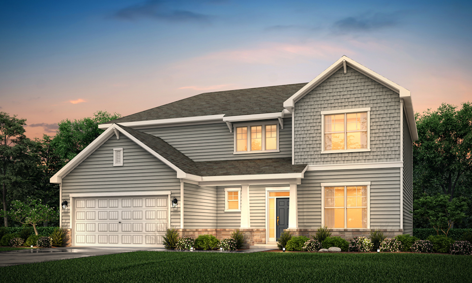 A house with a garage.