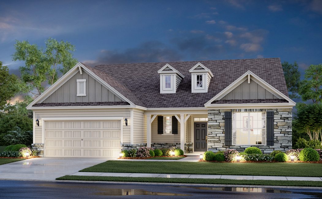 A house with a driveway.