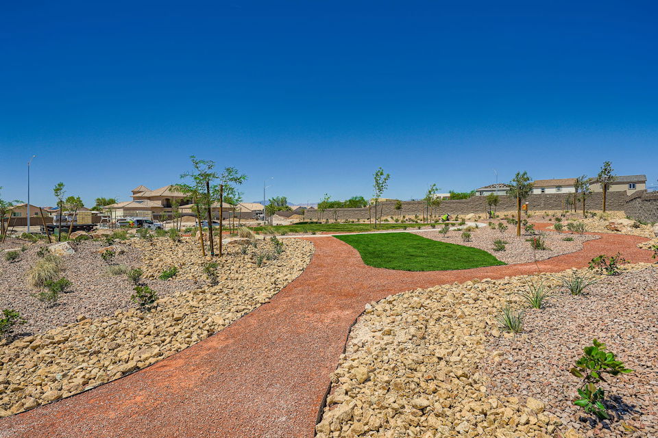 A dirt road with trees and grass.