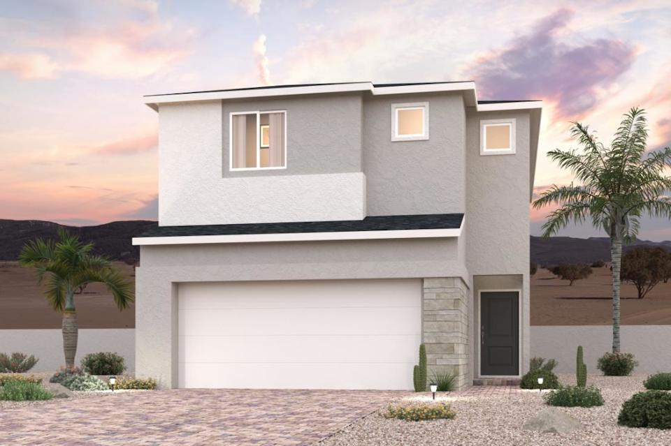 Two-story home with modern elevation