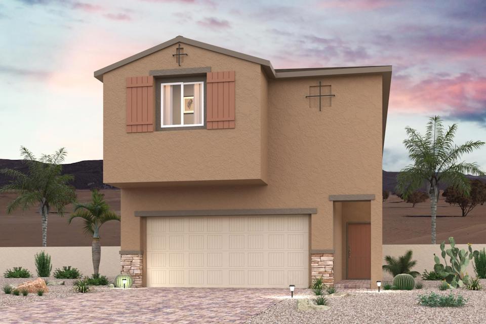 A building with a cross on top.