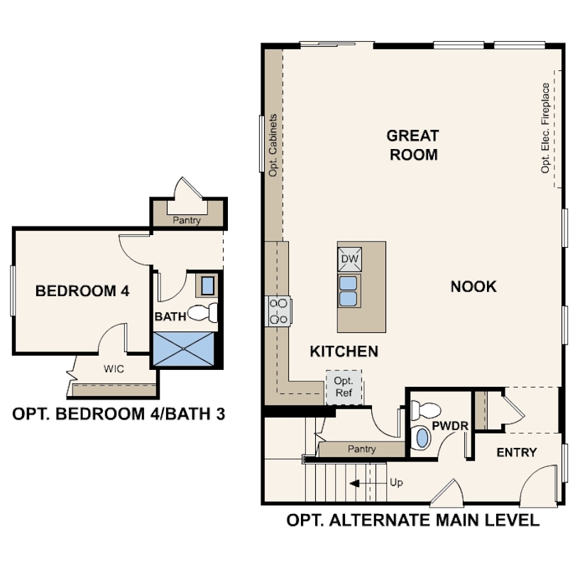 Main floor options diagram